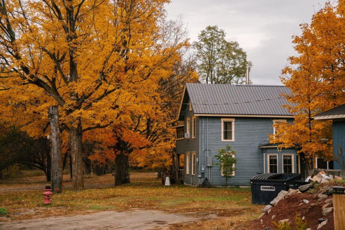 new milford home in fall